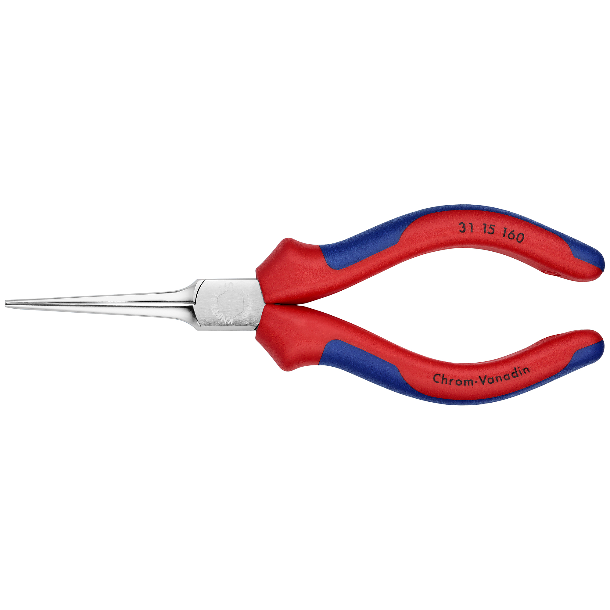 KNIPEX, Needle-Nose Pliers, Comfort Grip, 6.25in., Pieces (qty.) 1 Material Chrome Vanadium, Model# 31 15 160